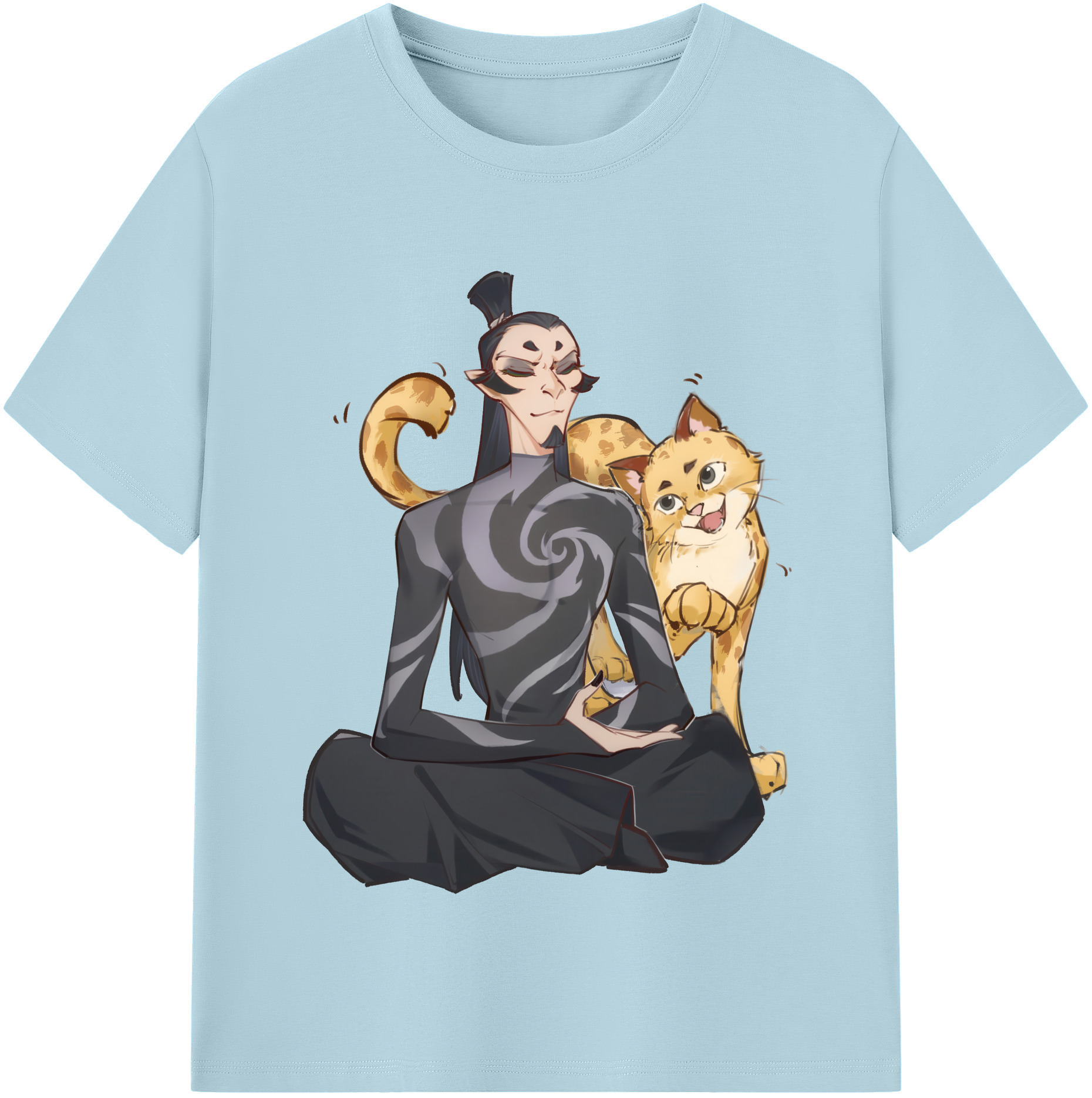 （画像用） Ne Zha 2 ナタ 魔童の大暴れ 綿100％半袖Tシャツ（フロントプリント）